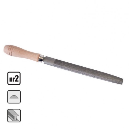 Pusapvalė dildė 250 mm Pusapvalė dildė 250 mm