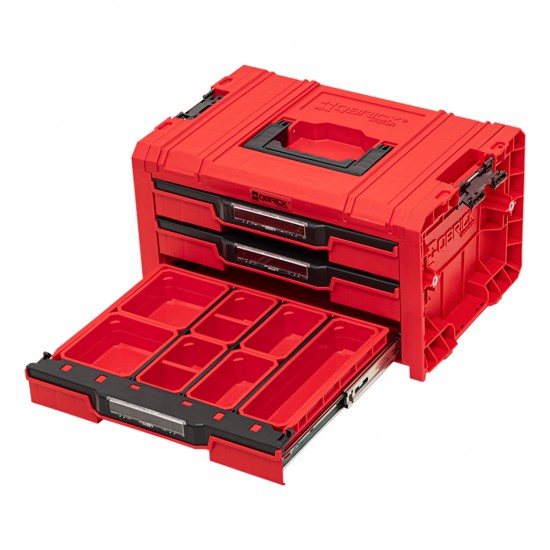 QBRICK PRO įrankių dėžė su 3 stalčiais 2.0 EXPERT RED QBRICK PRO įrankių dėžė su 3 stalčiais 2.0 EXPERT RED