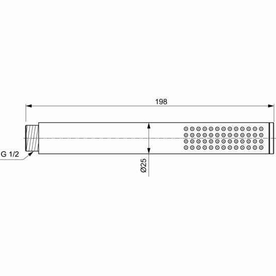 Rankinė dušo galva Ideal Standard, IdealRain Stick metalinė, Silk Black matinė juoda