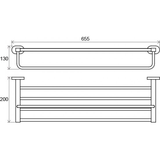 Rankšluosčių laikiklis Ravak Chrome, 330.00 66 cm su lentynėle Rankšluosčių laikiklis Ravak Chrome, 330.00 66 cm su lentynėle