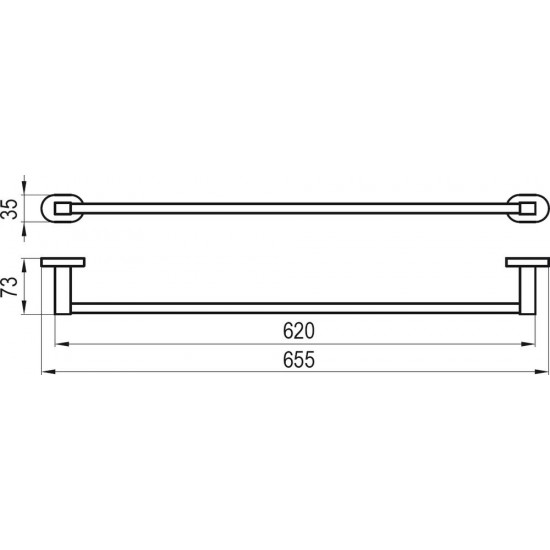 Rankšluosčių laikiklis Ravak Chrome, CR 310.00 66 cm Rankšluosčių laikiklis Ravak Chrome, CR 310.00 66 cm