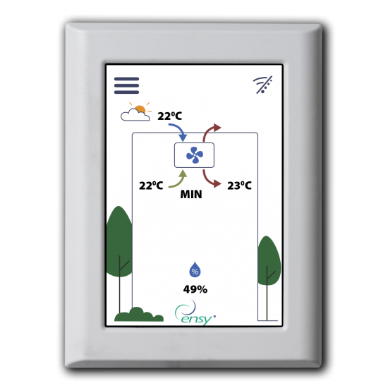 Rekuperatorius ENSY InoVent AHU-200V vert. kair.p. 260m³/h. Komplekte valdiklis su WI-FI