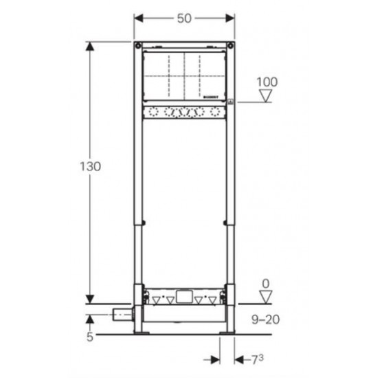 Rėmas dušo latakui GEBERIT, Duofix ShowerDrain H130