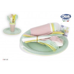 Rinkinys iškylai plast. 4asm. 20vnt DEM