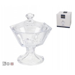 Saldaininė stikl. 20*24cm su kojele/dangt. PAMELA