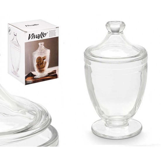 Saldaininė stikl. 22*12cm 950ml su kojele/d Vivalt Saldaininė stikl. 22*12cm 950ml su kojele/d Vivalt