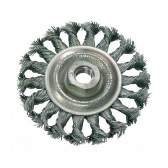 Šepetys šlifavimo plieninis 100mm M14 sukto  plauko PROLINE
