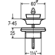 Sifono ventilis Viega praustuvui su kamščiu, 1 1/4