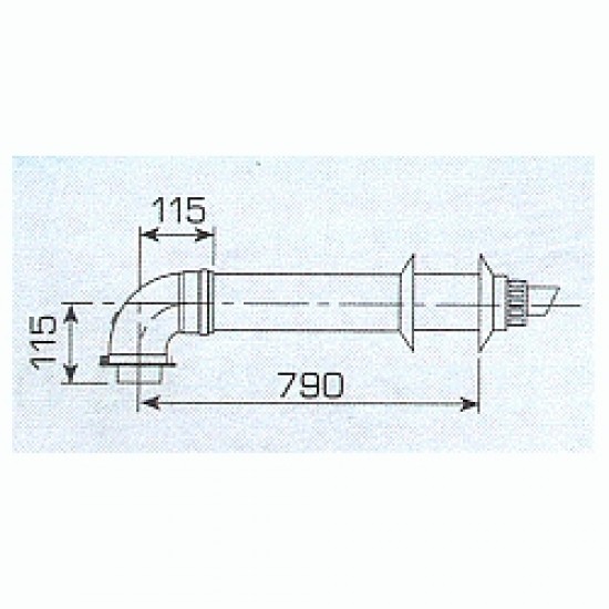 Sime koaksialinio dūmtraukio komplektas, 0,944mm, d=60/100