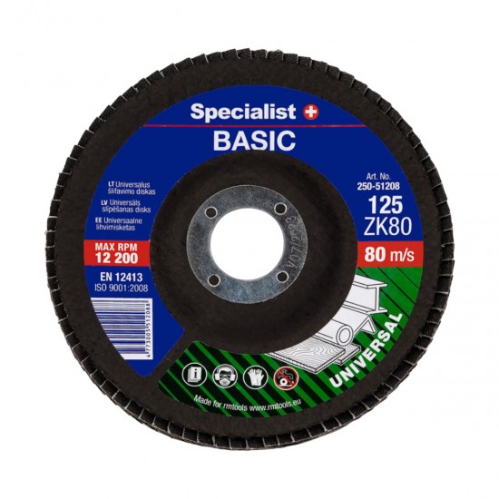 SPECIALIST+ lapelinis šlif. diskas BASIC ZK80, 125 mm SPECIALIST+ lapelinis šlif. diskas BASIC ZK80, 125 mm