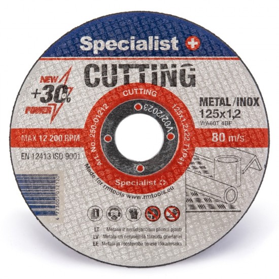 SPECIALIST+ metalo pj.diskas CUTTING, 125x1.2x22 mm SPECIALIST+ metalo pj.diskas CUTTING, 125x1.2x22 mm