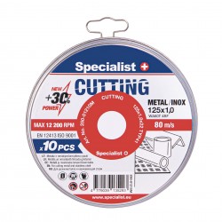 SPECIALIST+ metalo pj.diskas CUTTING, 125x1x22 mm 10 vnt. metal. d