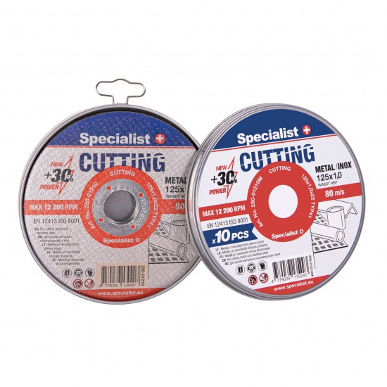SPECIALIST+ metalo pj.diskas CUTTING, 125x1x22 mm 10 vnt. metal. d SPECIALIST+ metalo pj.diskas CUTTING, 125x1x22 mm 10 vnt. metal. d