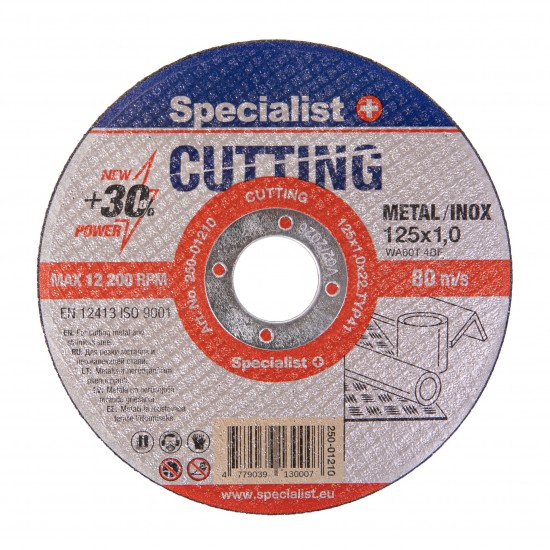 SPECIALIST+ metalo pj.diskas CUTTING, 125x1x22 mm SPECIALIST+ metalo pj.diskas CUTTING, 125x1x22 mm