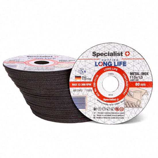 SPECIALIST+ metalo pj.diskas LONG LIFE, 115x1x22 mm SPECIALIST+ metalo pj.diskas LONG LIFE, 115x1x22 mm
