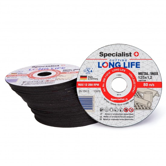 SPECIALIST+ metalo pj.diskas LONG LIFE, 125x1.2x22 mm SPECIALIST+ metalo pj.diskas LONG LIFE, 125x1.2x22 mm