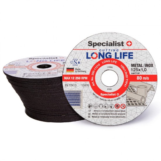 SPECIALIST+ metalo pj.diskas LONG LIFE, 125x1x22 mm SPECIALIST+ metalo pj.diskas LONG LIFE, 125x1x22 mm