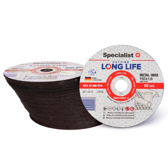 SPECIALIST+ metalo pj.diskas LONG LIFE, 150x1.6x22 mm SPECIALIST+ metalo pj.diskas LONG LIFE, 150x1.6x22 mm