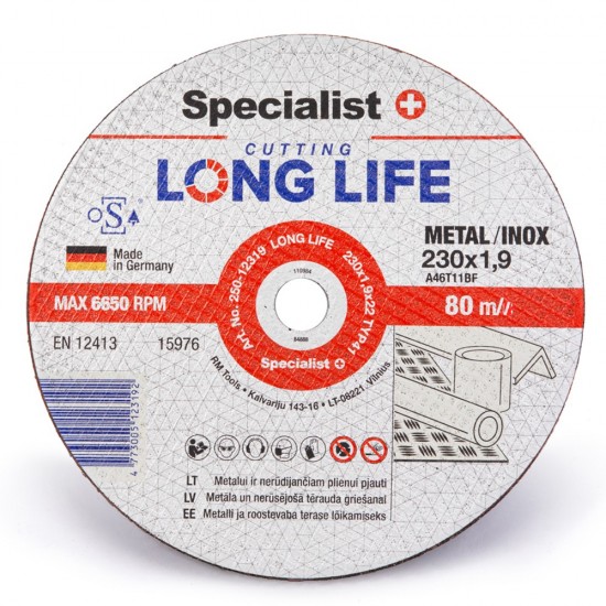 SPECIALIST+ metalo pj.diskas LONG LIFE, 230x1.9x22 mm SPECIALIST+ metalo pj.diskas LONG LIFE, 230x1.9x22 mm