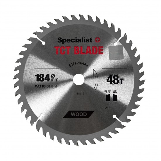 SPECIALIST+ pjovimo diskas, 184x48Tx16 mm SPECIALIST+ pjovimo diskas, 184x48Tx16 mm