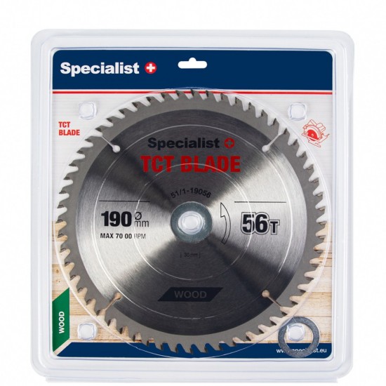 SPECIALIST+ pjovimo diskas, 190x56Tx30/20/16 mm SPECIALIST+ pjovimo diskas, 190x56Tx30/20/16 mm