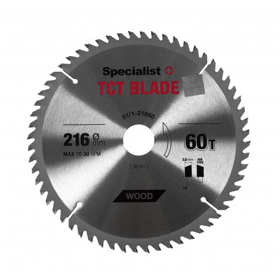 SPECIALIST+ pjovimo diskas, 216x60Tx30/20 mm SPECIALIST+ pjovimo diskas, 216x60Tx30/20 mm