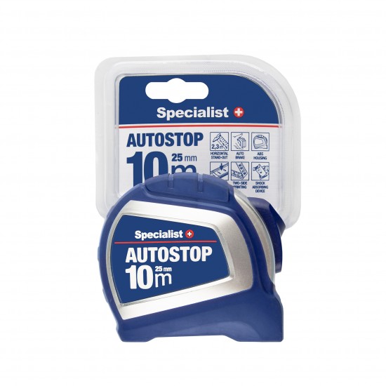 SPECIALIST+ ruletė AUTOSTOP 10 m, 25 mm
