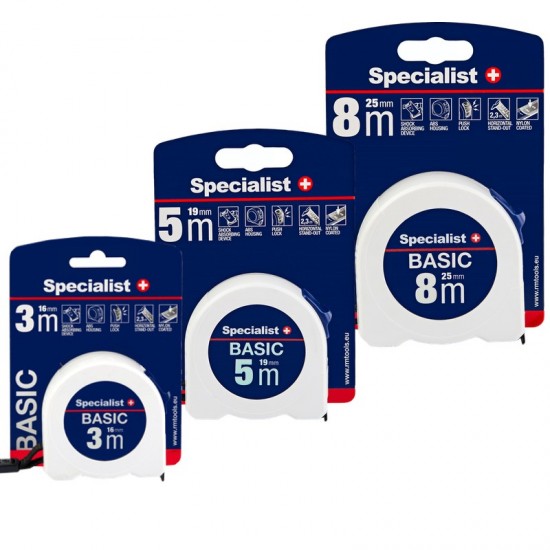 SPECIALIST+ ruletė BASIC 3 m, 16 mm SPECIALIST+ ruletė BASIC 3 m, 16 mm