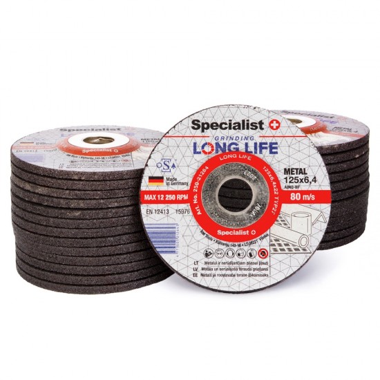 SPECIALIST+ šlif. diskas LONG LIFE, 125x6.4x22 mm SPECIALIST+ šlif. diskas LONG LIFE, 125x6.4x22 mm