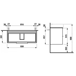 Spintelė BASE su dviem stalčiais, praustuvui 810287, balta matinė