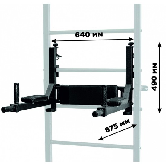Sporto kompleksas (gimnastikos sienelė) HERO 3in1 balta-juoda, 241x68,5cm