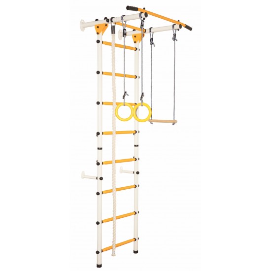 Sporto kompleksas (gimnastikos sienelė) JUNIOR ATLET LIGHT 2in1, balta-geltona, 220x140cm