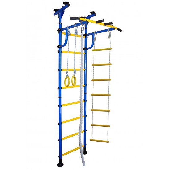 Sporto kompleksas (gimnastikos sienelė) JUNIOR ATLET-R mėlyna-geltona, 245-290x60cm