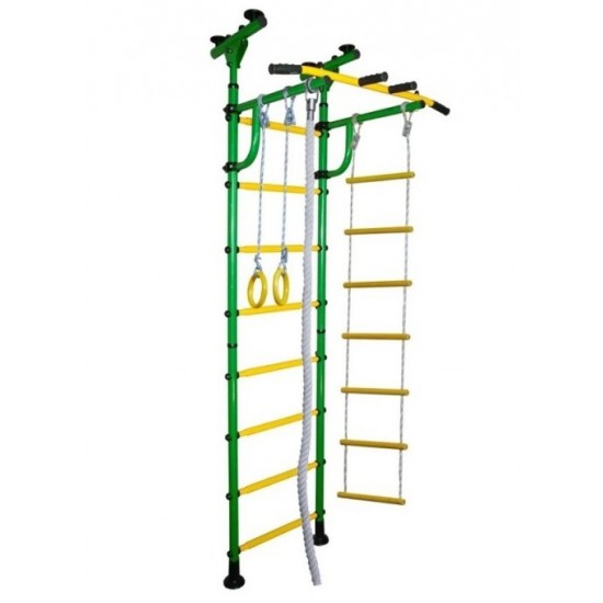 Sporto kompleksas (gimnastikos sienelė) JUNIOR ATLET-R žalia-geltona, 245-290x60cm