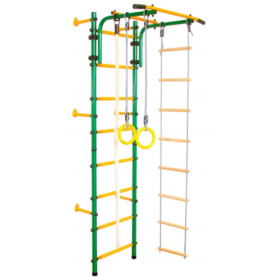 Sporto kompleksas (gimnastikos sienelė) JUNIOR ATLET žalia-geltona, 220x60cm
