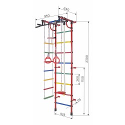 Sporto kompleksas (gimnastikos sienelė) RAINBOW balta-mėlyna, 230x52,5cm