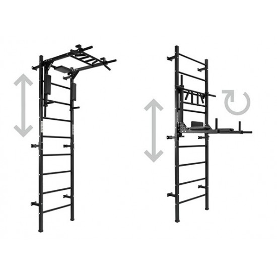 Sporto kompleksas (gimnastikos sienelė) SAN PRO 3 in 1 juodas, 229x68cm