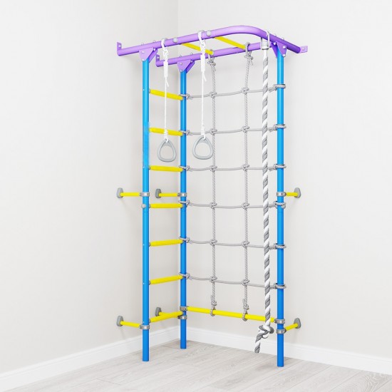 Sporto kompleksas (gimnastikos sienelė) SANRO S4 šviesiai violetinė-žydra, 219,6x70,2x119cm