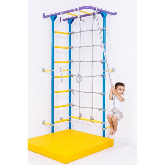 Sporto kompleksas (gimnastikos sienelė) SANRO S4 šviesiai violetinė-žydra, 219,6x70,2x119cm