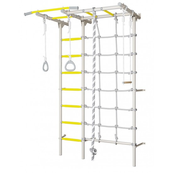 Sporto kompleksas (gimnastikos sienelė) SANRO S7 balta-geltona, 219,6x154cm Sporto kompleksas (gimnastikos sienelė) SANRO S7 balta-geltona, 219,6x154cm