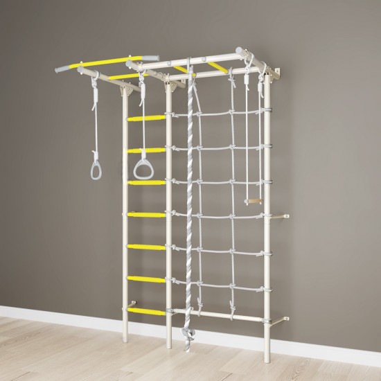 Sporto kompleksas (gimnastikos sienelė) SANRO S7 balta-geltona, 219,6x154cm Sporto kompleksas (gimnastikos sienelė) SANRO S7 balta-geltona, 219,6x154cm