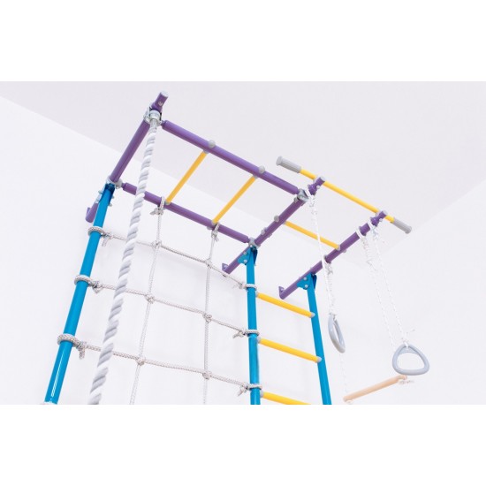 Sporto kompleksas (gimnastikos sienelė) SANRO S7 šviesiai violetinė-žydra, 219,6x154cm