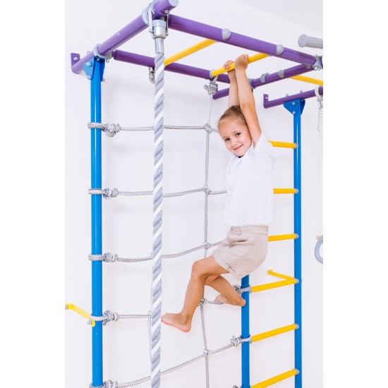 Sporto kompleksas (gimnastikos sienelė) SANRO S7 šviesiai violetinė-žydra, 219,6x154cm