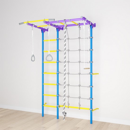 Sporto kompleksas (gimnastikos sienelė) SANRO S7 šviesiai violetinė-žydra, 219,6x154cm