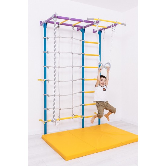 Sporto kompleksas (gimnastikos sienelė) SANRO S7 šviesiai violetinė-žydra, 219,6x154cm
