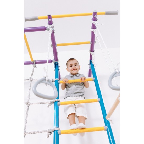 Sporto kompleksas (gimnastikos sienelė) SANRO S7 šviesiai violetinė-žydra, 219,6x154cm Sporto kompleksas (gimnastikos sienelė) SANRO S7 šviesiai violetinė-žydra, 219,6x154cm
