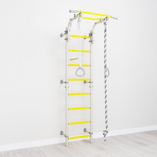Sporto kompleksas (gimnastikos sienelė) SANRO TOPLINE balta-geltona, 225x49cm Sporto kompleksas (gimnastikos sienelė) SANRO TOPLINE balta-geltona, 225x49cm