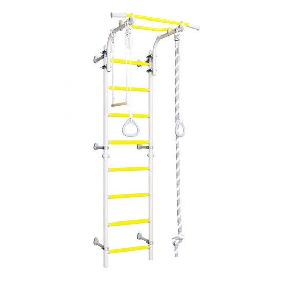 Sporto kompleksas (gimnastikos sienelė) SANRO TOPLINE balta-geltona, 225x49cm Sporto kompleksas (gimnastikos sienelė) SANRO TOPLINE balta-geltona, 225x49cm