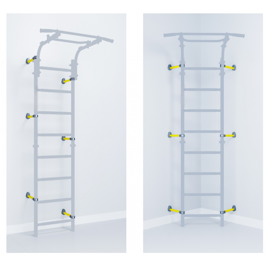Sporto kompleksas (gimnastikos sienelė) SANRO TOPLINE balta-geltona, 225x49cm Sporto kompleksas (gimnastikos sienelė) SANRO TOPLINE balta-geltona, 225x49cm