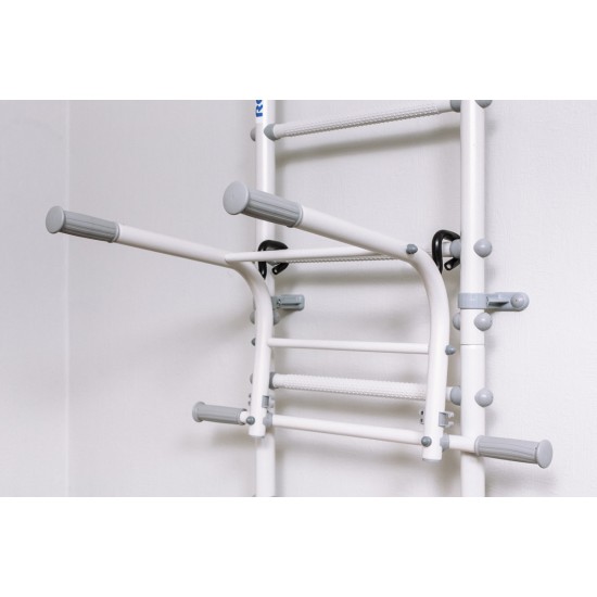 Sporto kompleksas (gimnastikos sienelė) su skersiniu 2in1 SANRO S11 Pastel balta-pilka, 211x49cm Sporto kompleksas (gimnastikos sienelė) su skersiniu 2in1 SANRO S11 Pastel balta-pilka, 211x49cm